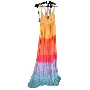 Anthropologie x Carla Weeks Setting Sun Maxi Dress Womens Size Small